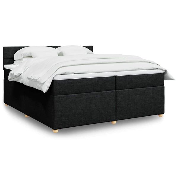 vidaXL Boxspring posteľ s matracom čierna 200x200 cm látka