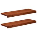 vidaXL Parapety 2 ks Hnedá 80 x 30 x 2 cm Masívne bukové drevo