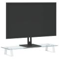 vidaXL Stojan na monitor biely 60x20x8 cm tvrdené sklo a kov