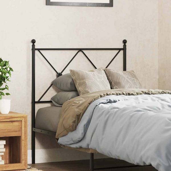 vidaXL Kovové náhradné čelo postele čierne 75 cm