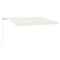 vidaXL Ručne zaťahovacia markíza s LED 400x350 cm krémová
