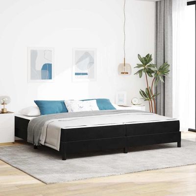 vidaXL Posteľ s pružinovým rámom s matracmi Čierna 200 x 200 cm látka