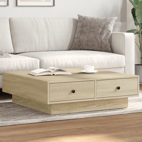 vidaXL Konferenčný stolík dub sonoma 90x90x28 cm drevotrieska