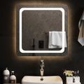 vidaXL Zrkadlo do kúpeľne s LED Priehľadná 60 x 60 cm tvrdené sklo