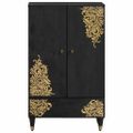 vidaXL Highboard Čierna 60 x 33 x 100 cm Masívne mango drevo
