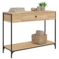 vidaXL Konzolový stolík dub sonoma 100x34,5x75 cm kompozitné drevo
