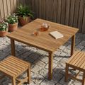 vidaXL Vrchná doska 90 x 90 x 3,5 cm Štvorcový Husté teakové drevo