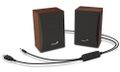 GENIUS repro SP-HF380BT/ 2.0/ Bluetooth/ 3W/ drevené/ farba drevo Reproduktory, 2.0, 3W, Bluetooth 5.0, 3,5 mm jack, drevené, USB napájenie, hnedo-čierne