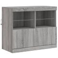 vidaXL Komoda s LED svetlami sivá sonoma 163x37x67 cm