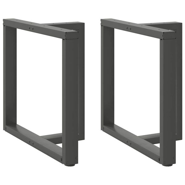 vidaXL Nohy k jedálenskému stolu v tvare T, 2 ks, antracitové, 70x35x(72-73) cm, oceľ