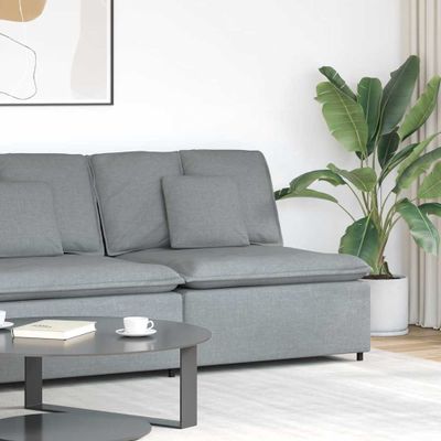 vidaXL Modulová stredová pohovka s vankúšmi, svetlosivá 100 cm
