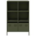 vidaXL Vysoká skrinka olivovozelená 68x39x103,5 cm oceľ