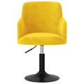 vidaXL Otočná jedálenská stolička horčicovo-žltá zamatová