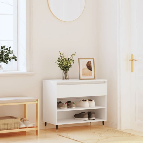 vidaXL Botník biely 70x36x60 cm spracované drevo