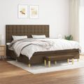 vidaXL Boxspring posteľ s matracom tmavohnedá 200x200 cm látka