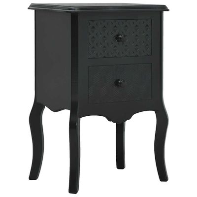 vidaXL Nočný stolík čierny 43x32x65 cm MDF