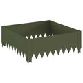vidaXL Obrubník trávnika 4 ks 60 x 60 x 20 cm Oceľ Olivovo zelená