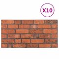 vidaXL Nástenné panely 10 ks 100 x 50 cm Tehlová EPS pena
