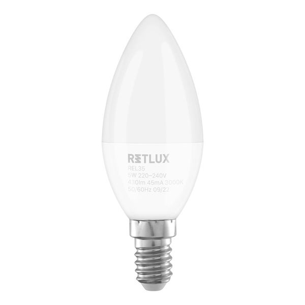 Žiarovka LED E14 5W C37 biela teplá RETLUX REL 35 4ks