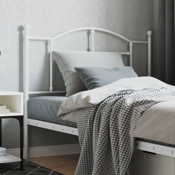 vidaXL Kovové náhradné čelo postele biele 107 cm