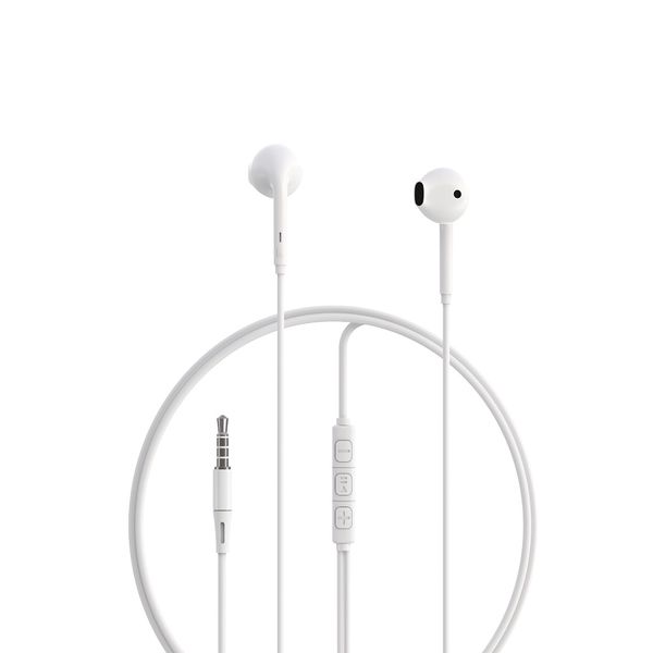 Drôtové slúchadlá Devia Kintone A3 jack 3,5 mm biele