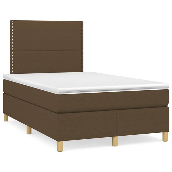 vidaXL Boxspring posteľ s matracom tmavohnedá 120x190 cm látka