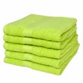 vidaXL Sada domácich osušiek 5ks jablkovo-zelená 70x140cm bavlnená 500g/m²