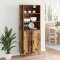 vidaXL Highboard 2 ks Staré drevo 69,5 x 32,5 x 180 cm