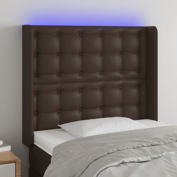 VidaXL Čelo postele hnedé 103x16x118/128 cm umelá koža