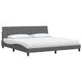 vidaXL Posteľ s matracom Hanko tmavosivá 200x200 cm látka