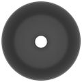 vidaXL Luxusné umývadlo, okrúhle, matné tmavosivé 40x15 cm, keramika
