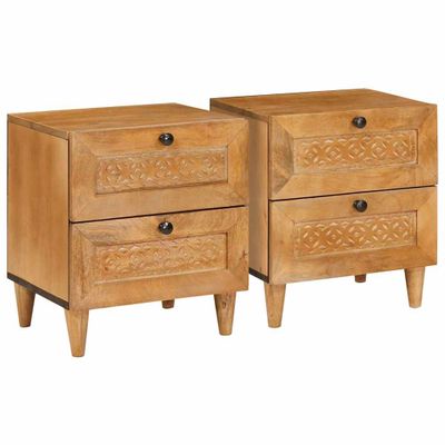 vidaXL Nočný stolík 2 pcs Svetlohnedá 40 x 33 x 46 cm Kompozitné drevo