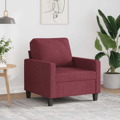 vidaXL Jednomiestna pohovka, vínovo červená 60 cm, látka