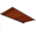vidaXL Ručne zaťahovacia markíza 600x300 cm oranžová a hnedá
