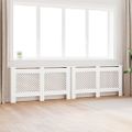 vidaXL Kryty na radiátor 2 ks, biele 152x19x81,5 cm, MDF
