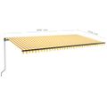 vidaXL Ručne zaťahovacia markíza s LED 600x350 cm žltá a biela