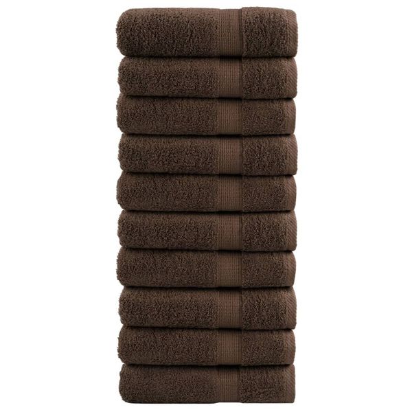 vidaXL Prémiové sprchové uteráky SOLUND 10ks hnedé 70x140 cm 600 g/m2