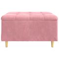 vidaXL Ottoman s Úložným Priestorom Ružová 80 x 80 x 45 cm Zamat