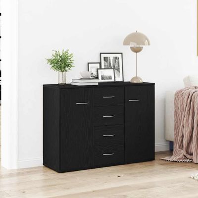 vidaXL Komoda čierna dub 88x30x64 cm, imitácia dreva