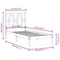 vidaXL Posteľný rám, čierny, borovica 75x190 cm, malé jednolôžko