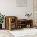 vidaXL Botník dymový dub 130x35x54 cm spracované drevo