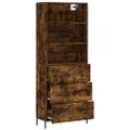 vidaXL Vysoká skrinka dymový dub 69,5x34x180 cm spracované drevo