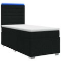 vidaXL LED boxspring posteľ s matracom Čierna 80 x 200 cm Látka