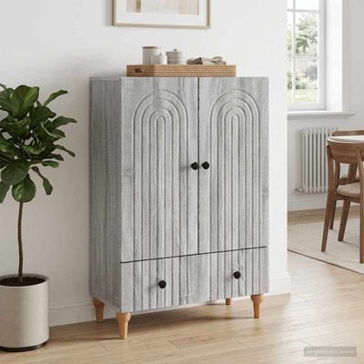 vidaXL Servírovacia skriňa Sivá sonoma 66 x 34,5 x 95 cm