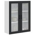 vidaXL Nástenný sklenený kabinet PORTO Čierna 80 x 31 x 100 cm