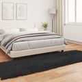 vidaXL Koberec z umelého ovčieho kožucha TAFALLA Čierna 80 x 250 cm