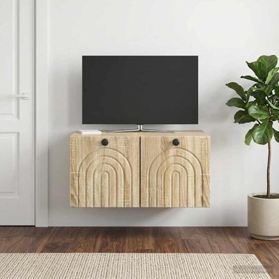 vidaXL Nástenná TV skrinka Nástenný Dub sonoma 59,5 x 41 x 30 cm