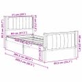 vidaXL Rám postele Biela a svetlosivá 80 x 200 cm Borovicový masív