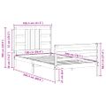 vidaXL Rám postele s čelom čierny 100x200 cm masívne drevo