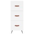 vidaXL Komoda biela 34,5x34x90 cm spracované drevo
